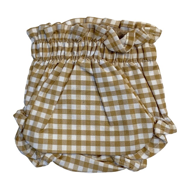 Bruno Poplin Baby Bloomer, Mustard Gingham - Bloomers - 1