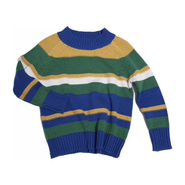 Noah Striped Pullover, Cobalt Mix