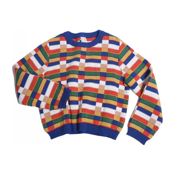Samuel Intarsia Pullover, Cobalt Mix