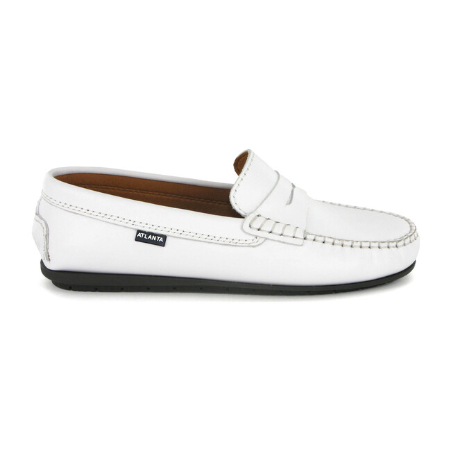 Penny Loafer in Smooth Leather, White - Atlanta Mocassin Shoes | Maisonette