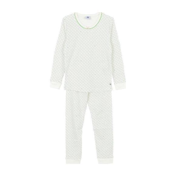 Petit Bateau Child Pyjamas White With Pink And Navy Blue Dot Print - Petit Bateau Sleepwear |