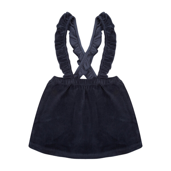 Velour Salopette Dress, Total Eclipse