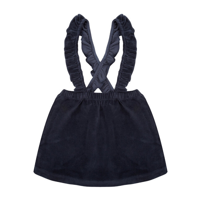 Velour Salopette Dress, Total Eclipse - Dresses - 1
