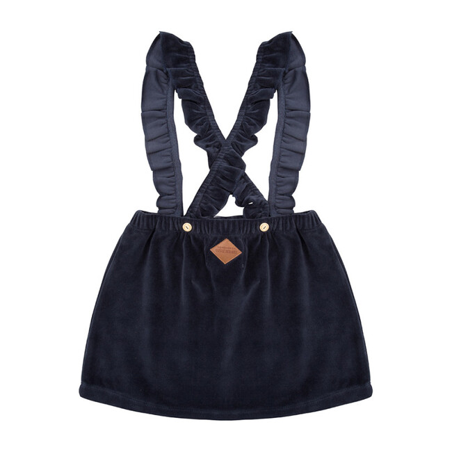 Velour Salopette Dress, Total Eclipse - Dresses - 2