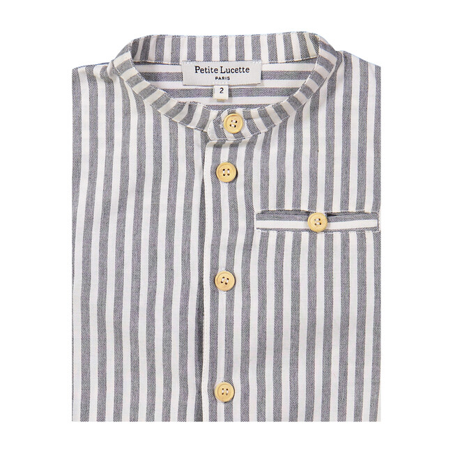 Vivien Shirt, Grey Stripes - Shirts - 2