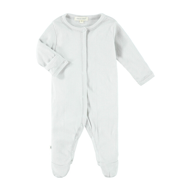 Varigated Rib Footed Romper, Mercury - Onesies - 1