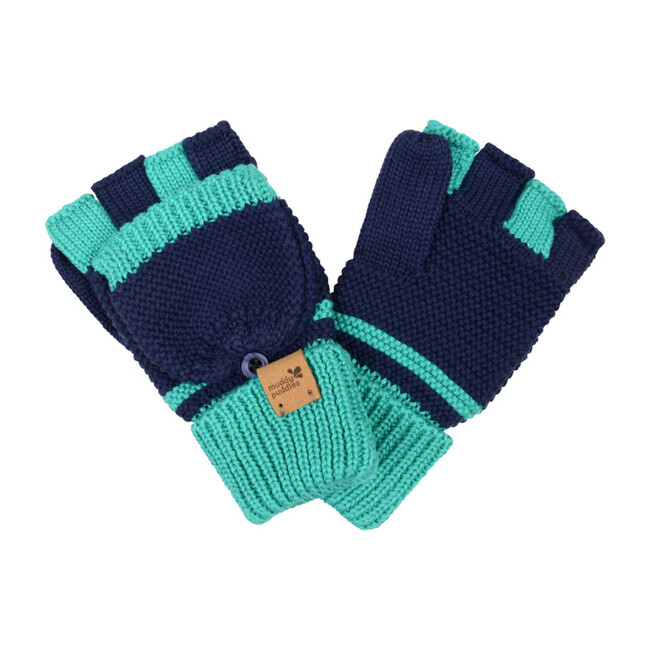 Trapper Mittens, Blue - Gloves - 1