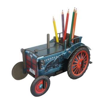 Tractor Pencil Holder, Blue - Arts & Crafts - 1