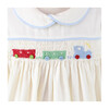 Train Smocked Long Sleeve Shirt, Cream - Shirts - 3