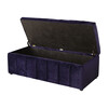 Hugo Velvet Ottoman, Indigo - Ottomans - 2