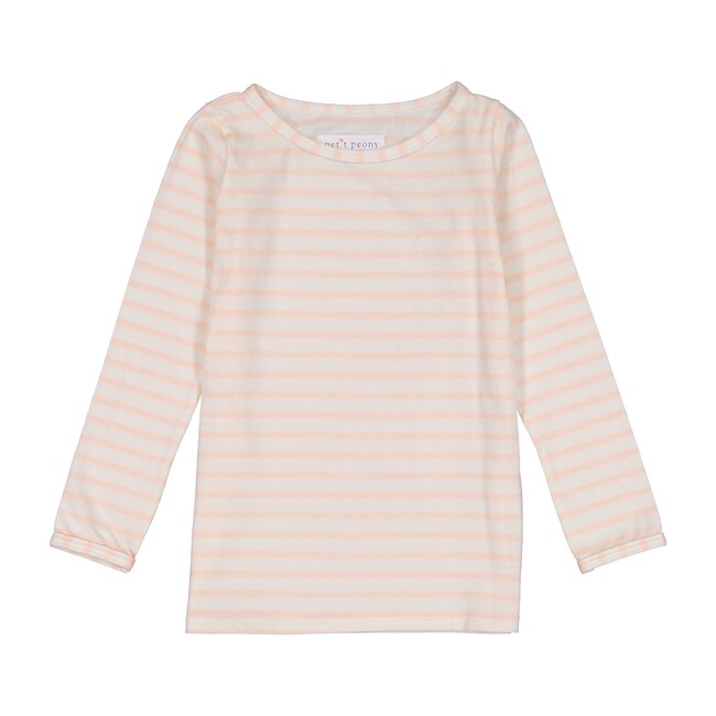 Striped Long Sleeve Shirt, Pink - Tees - 1