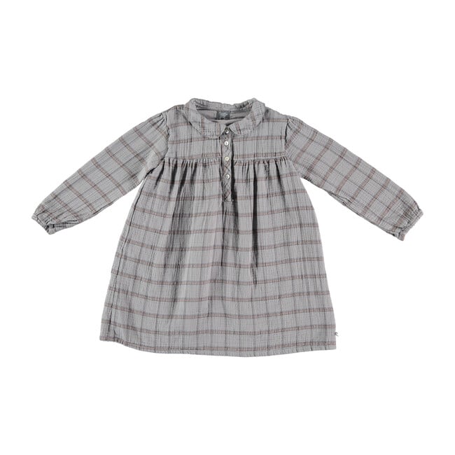 Girls Checkered Collar Dress