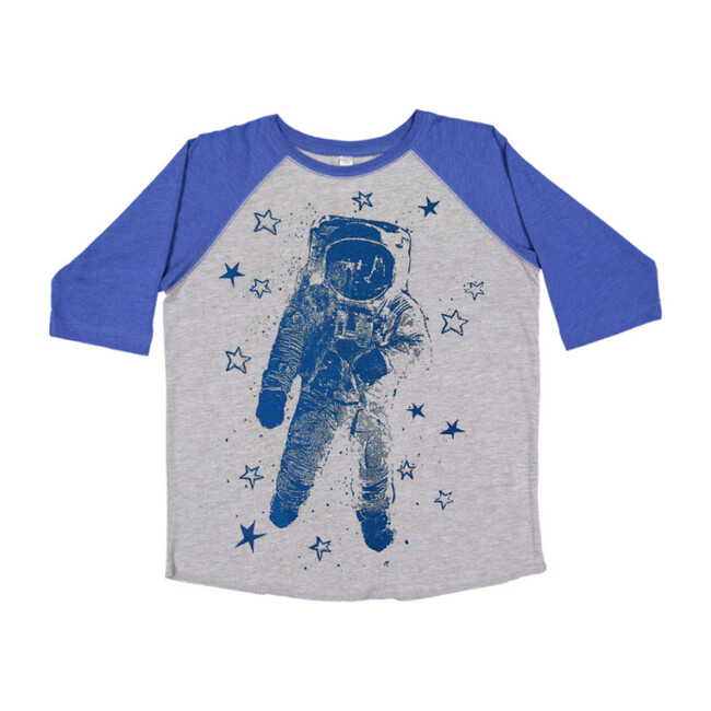Starman Baseball Tee, Royal and Grey