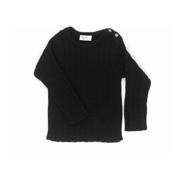 Solid Rib Sweater, Black