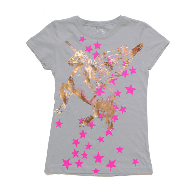 Silvery Sky Unicorn Tee, Grey