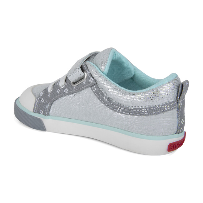 Kristin Sneaker, Silver Leather - Sneakers - 2