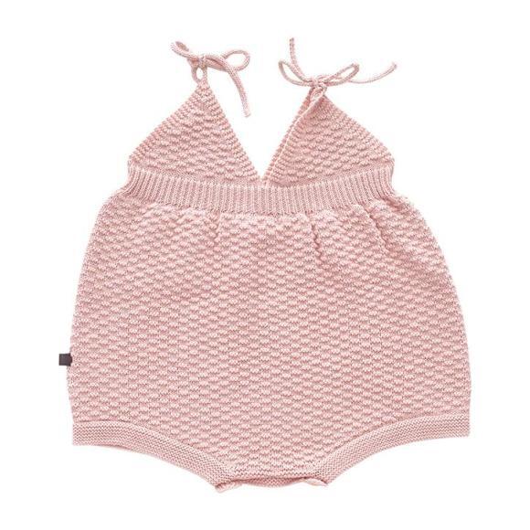 Oeuf Baby Knitted Romper Light Pink - Rompers - 1