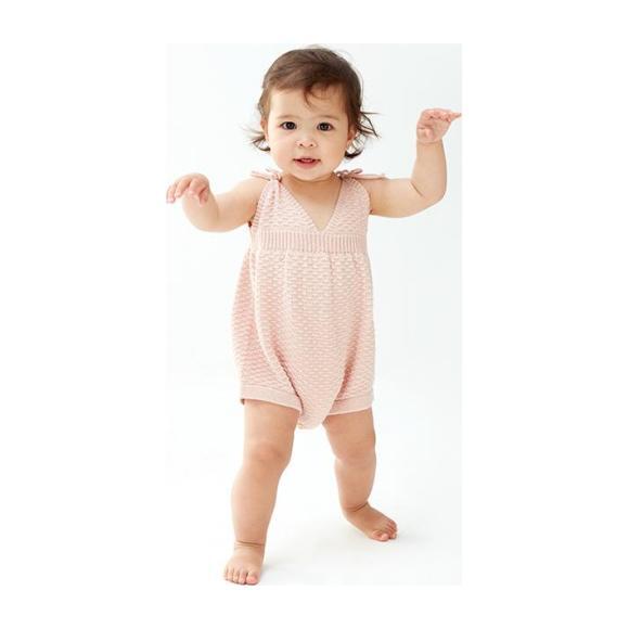 Oeuf Baby Knitted Romper Light Pink - Rompers - 2