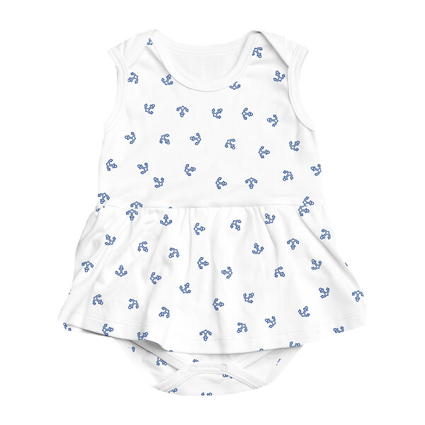 Riley Ballerina Romper, Blue Anchor