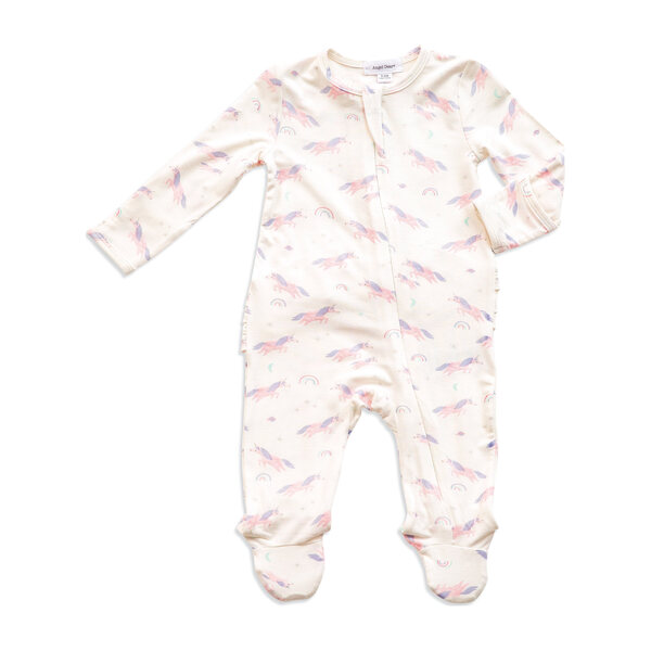 Ruffle Zipper Footie, Cosmic Unicorn - Angel Dear Rompers | Maisonette