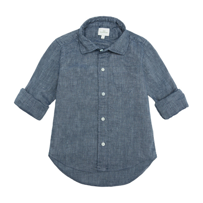 Spread Collar Shirt, Cotolino Chambray - Shirts - 1