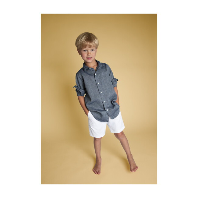 Spread Collar Shirt, Cotolino Chambray - Shirts - 2