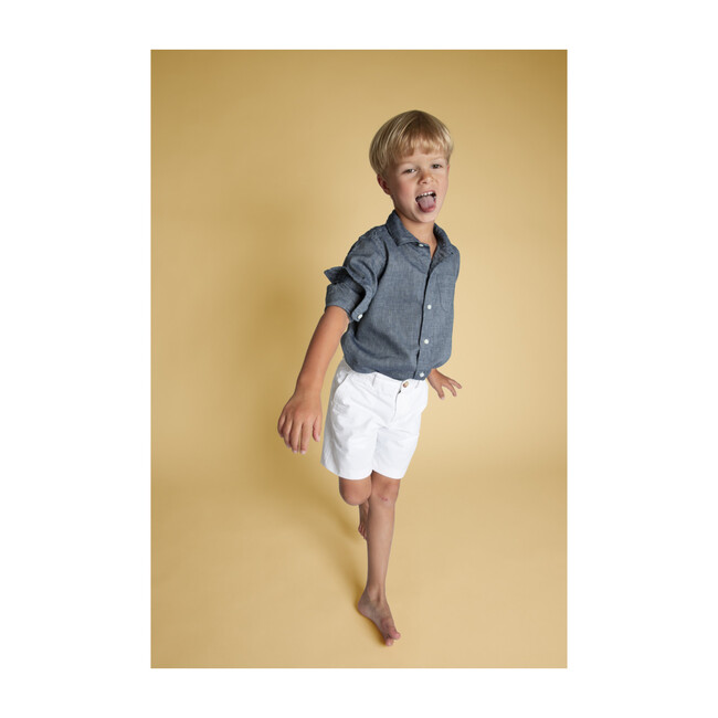 Spread Collar Shirt, Cotolino Chambray - Shirts - 3