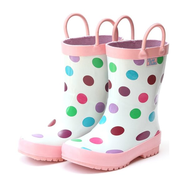 rain boots with polka dots