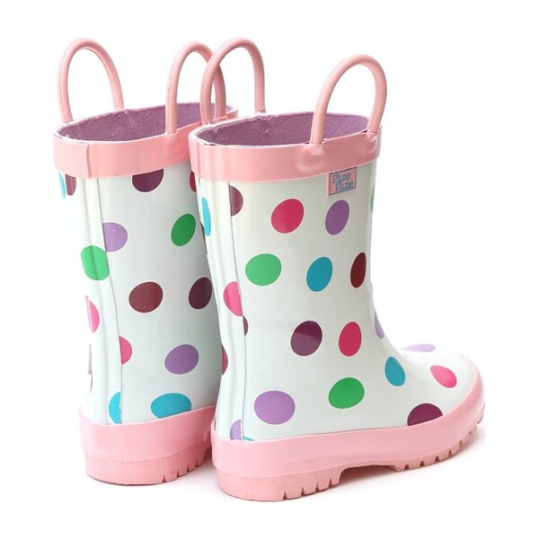 pink polka dot rain boots