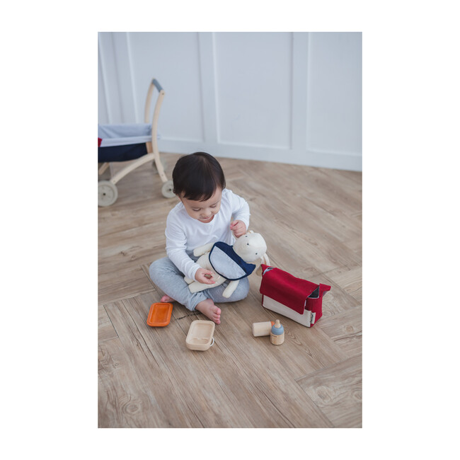 wooden doll feeding set