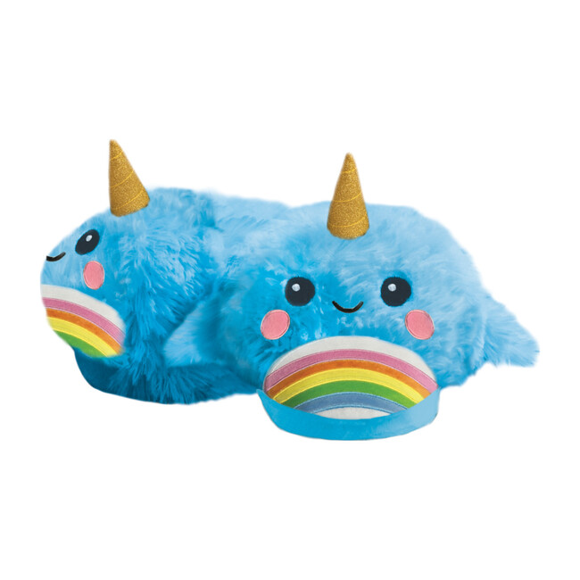 Narwhal Slippers, Blue - Slippers - 1