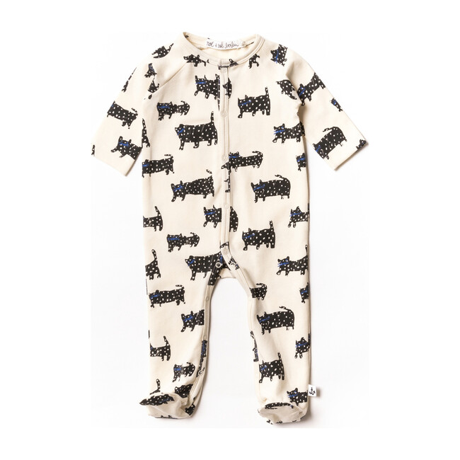 Footie PJ, Black Cat - Pajamas - 1