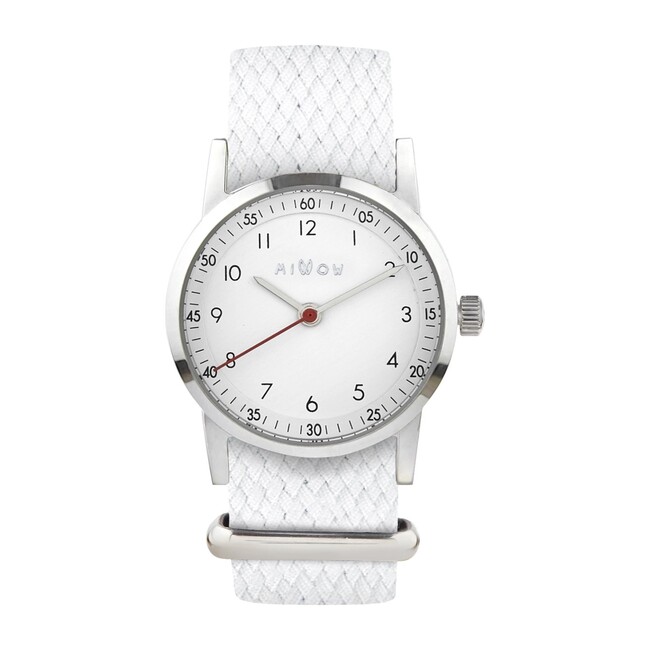 Millow Classic Watch, White and Silver