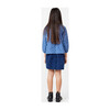 Sienna Long Sleeve Pleated Collar Blouse, Mini White Flowers - Blouses - 4