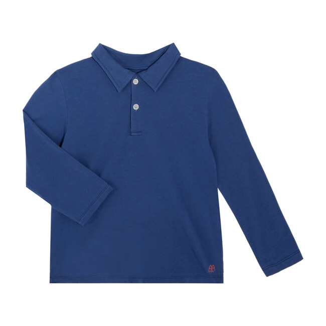 Finley Long Sleeve Polo, Blue - Shirts - 1