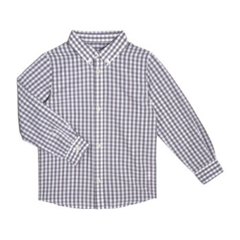 Lucas Long Sleeve Button Down Shirt, Grey Gingham