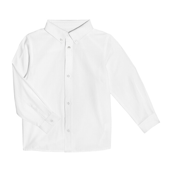 Lucas Long Sleeve Button Down Shirt, White - Kids Boy Clothing Tops ...