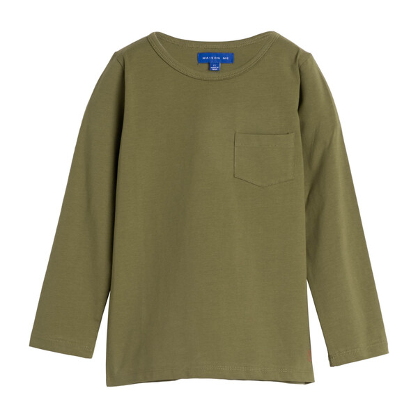 Drew Long Sleeve Pocket Tee, Green