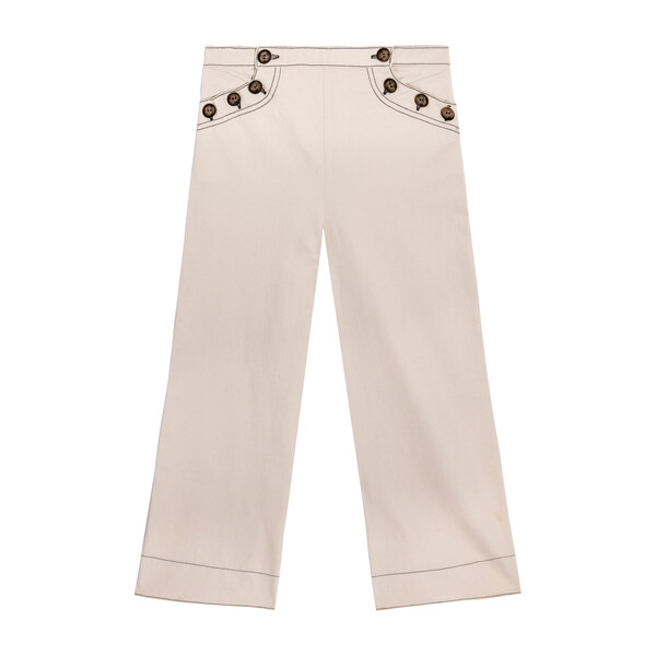 Tess Sailor Pant, Ivory Twill