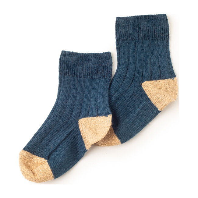 Lou Charlie Socks, Blue Glitter