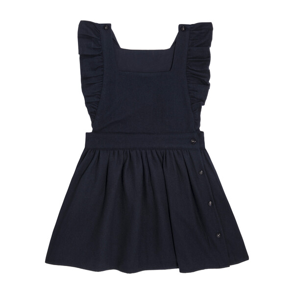 black ruffle pinafore dress