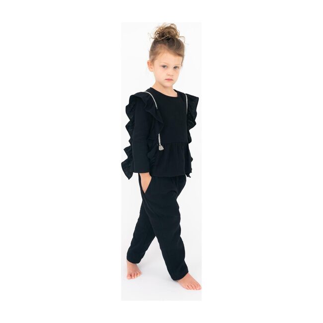 Luna Ruffled Set, Black - Mixed Apparel Set - 2
