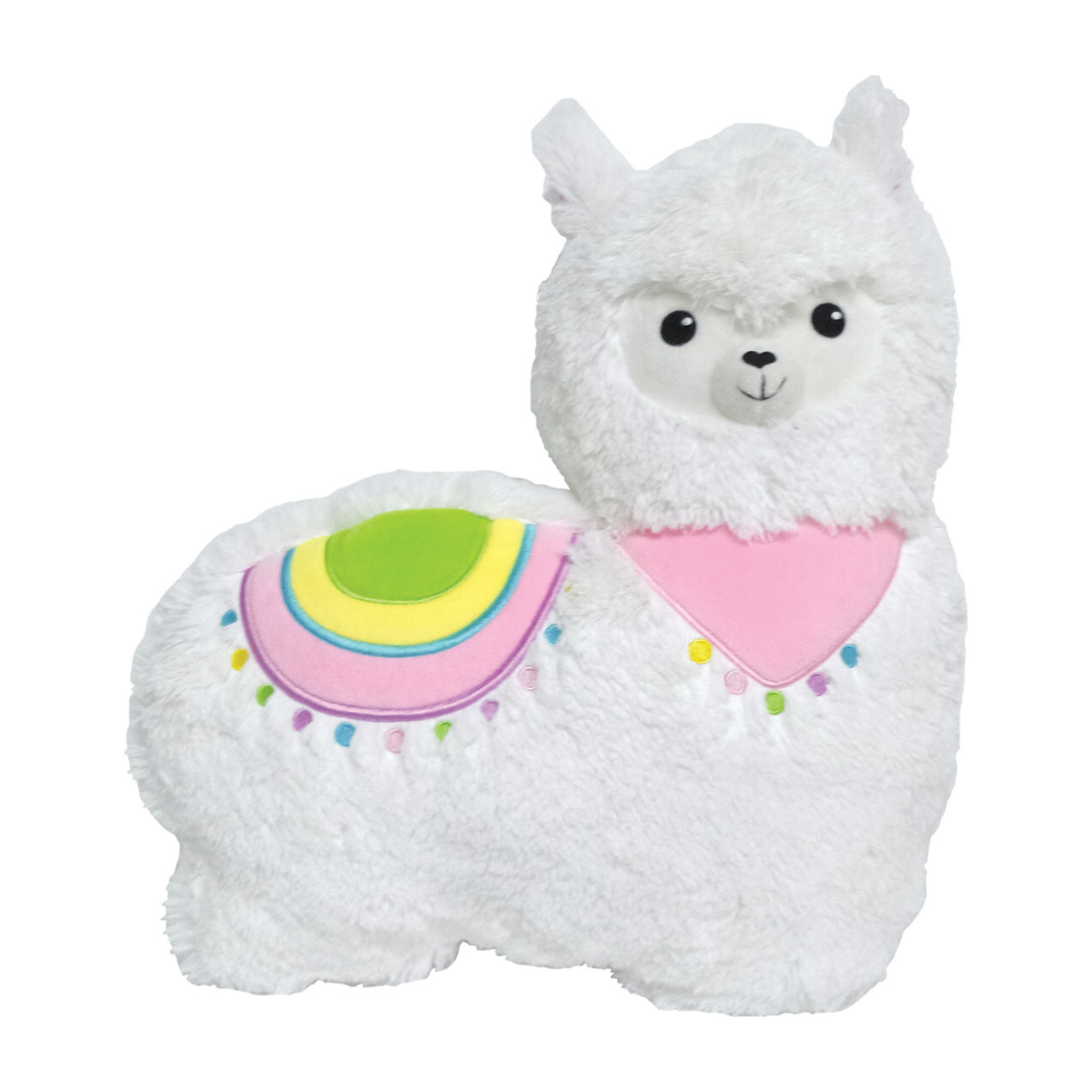 Llama Furry Pillow, White
