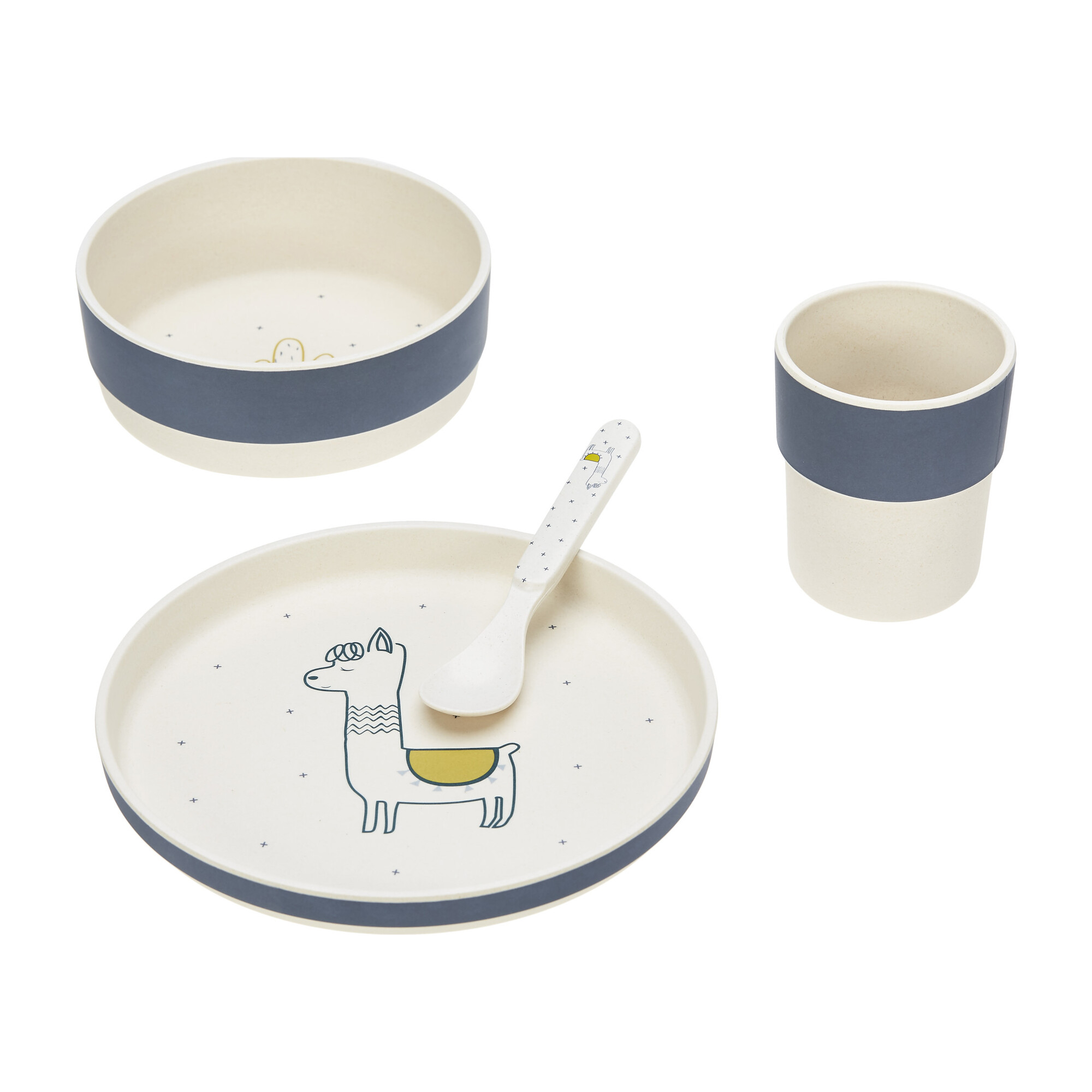 Set de repas bambou Glama Lama Blue Lässig