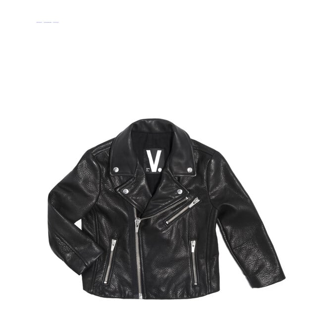 Kid's Boone's Leather Jacket, Black