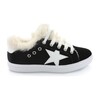 Ava's Fur Star Lace Sneaker, Black Velvet - Sneakers - 3