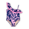 Navy and Pink Palm Reader One Piece Swimsuit - One Pieces - 1 - thumbnail
