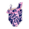 Navy and Pink Palm Reader One Piece Swimsuit - One Pieces - 2