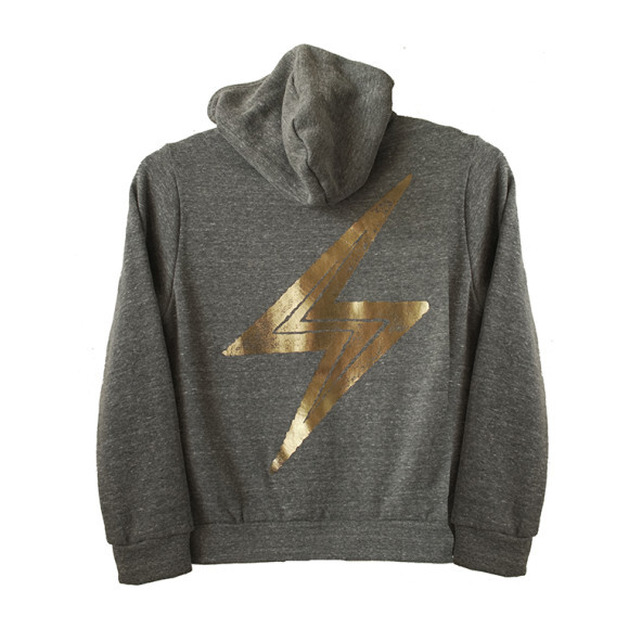 Golden Bolt Zip-Up Hoodie, Heather Grey