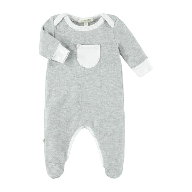 Footed Romper with Pocket, Mercury